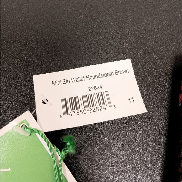 NWT Very Bradley Mini Zip Wallet Houndstooth Brown Retired 2005 - Picture 2 of 5